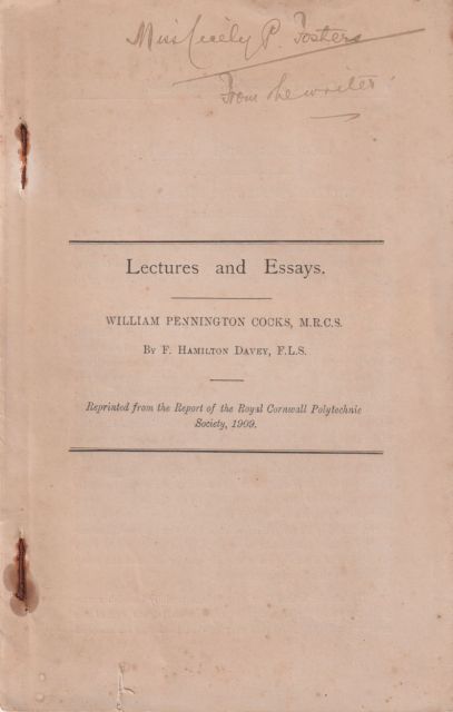 Lectures and Essays - William Pennington Cocks F Hamilton Davey