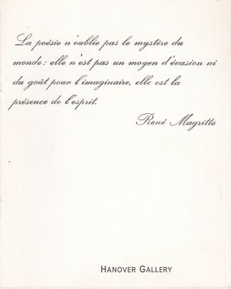 Rene Magritte  Hanover Gallery