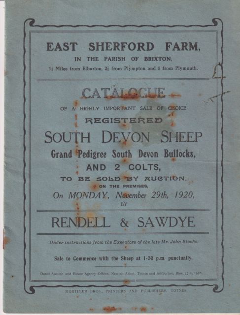 Auction sale at East Sherford Farm  not stated